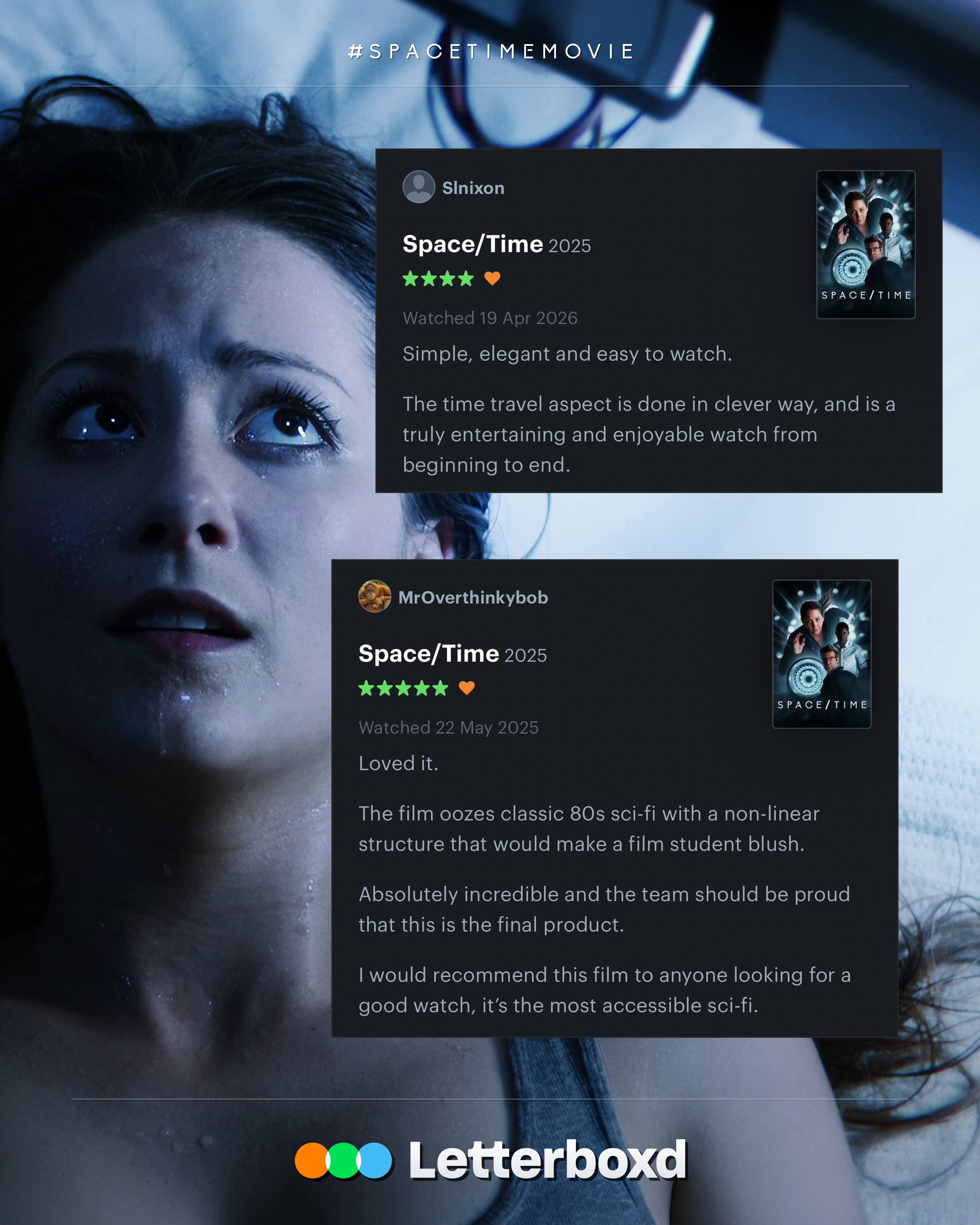 We&rsquo;ve loved seeing people discover SPACE/TIME and connect with different parts of the film, from the time travel and performances to the visuals, sound and music. 💫

Your @letterboxd reviews have been thoughtful, generous, surprising, and occa