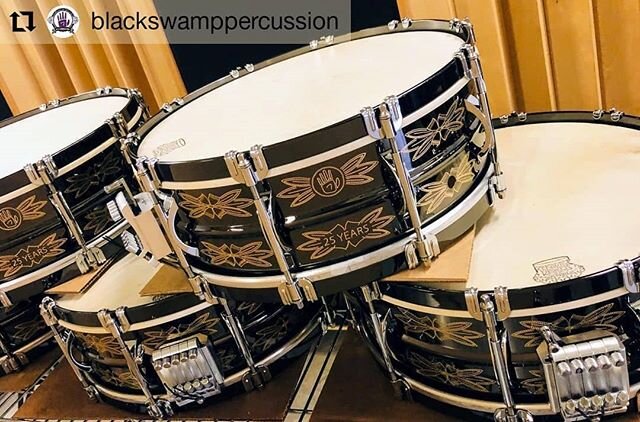 There are drum builders and then there are drum builders, and then there is @blackswamppercussion - we are proud to be contributing our kangaroo hide heads to these incredible anniversary snares. Only 25 being made.  If you like pretty things you sho