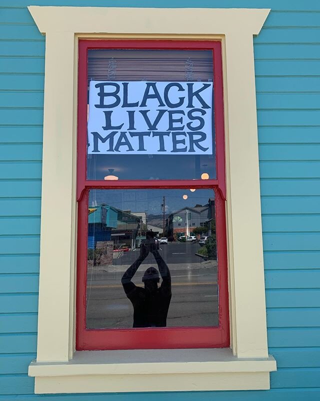 This message will live in the window of @Petalumatattoo forever. We can&rsquo;t lose momentum. We demand real change