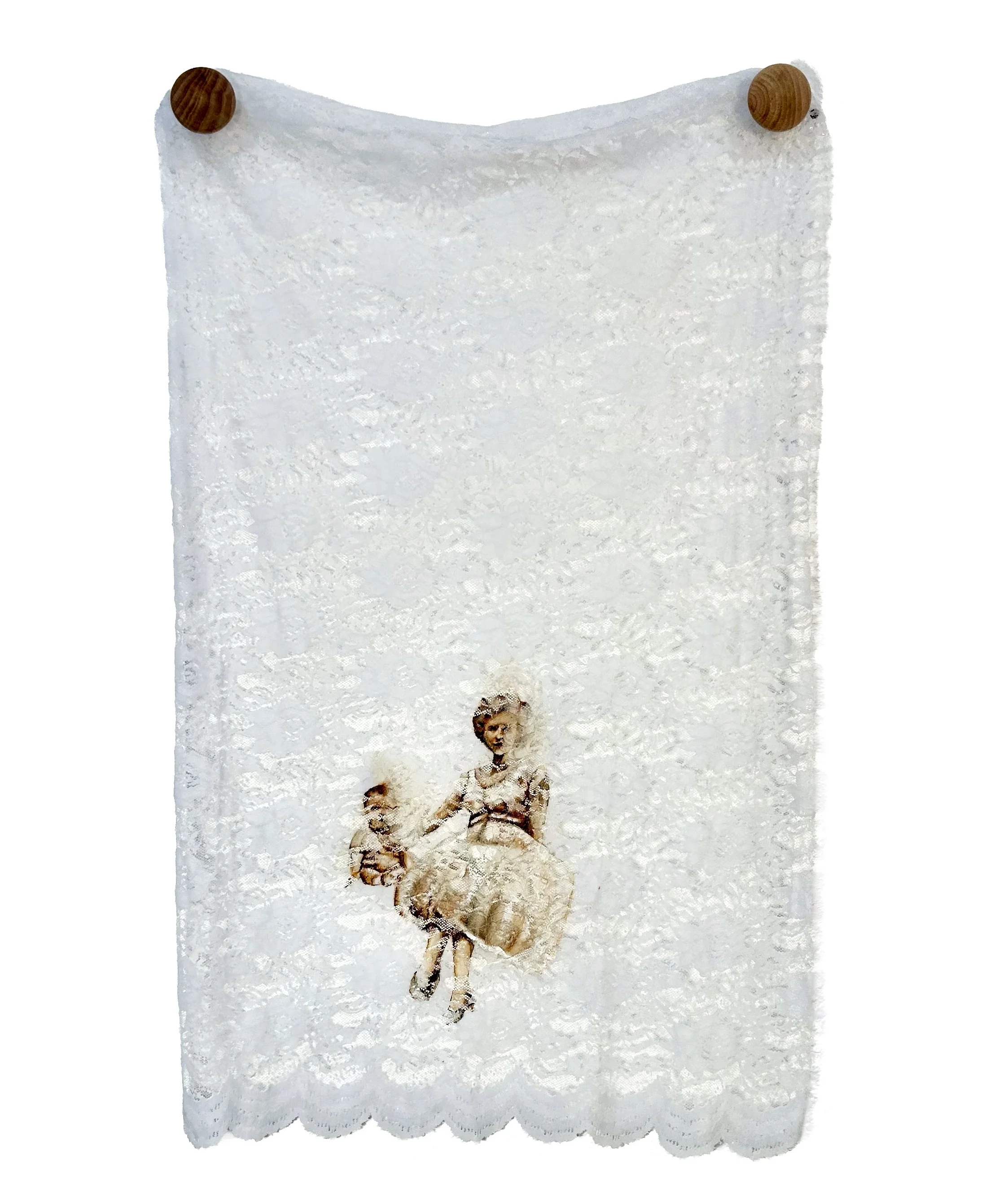 Eternal Echo oil, resin, wood knobs, resin. 30 × 20 inches, 2025