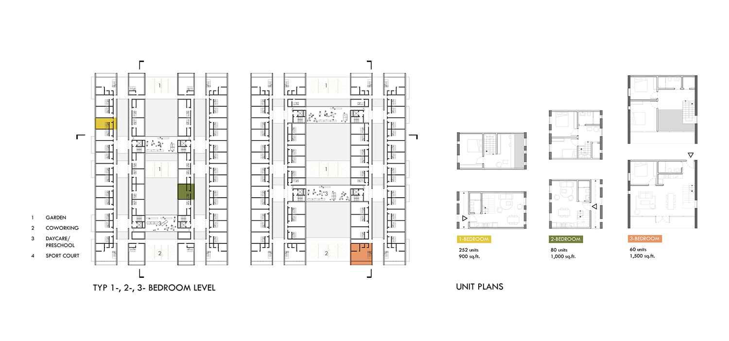 Unit Plans 01 / Multi-Bedroom Units