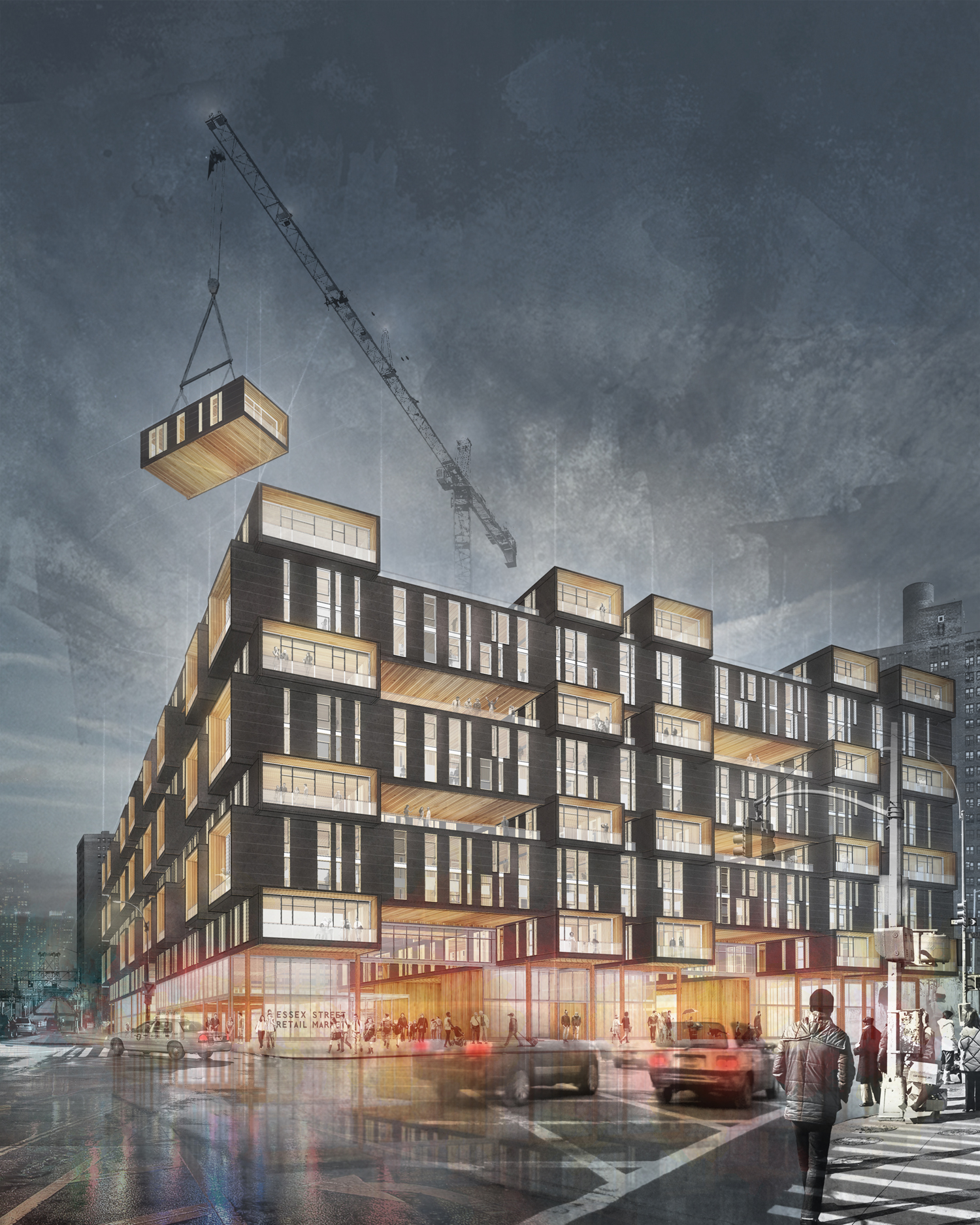 Rendering 01 / Corner of Delancey and Essex Street, Lower East Side Manhattan