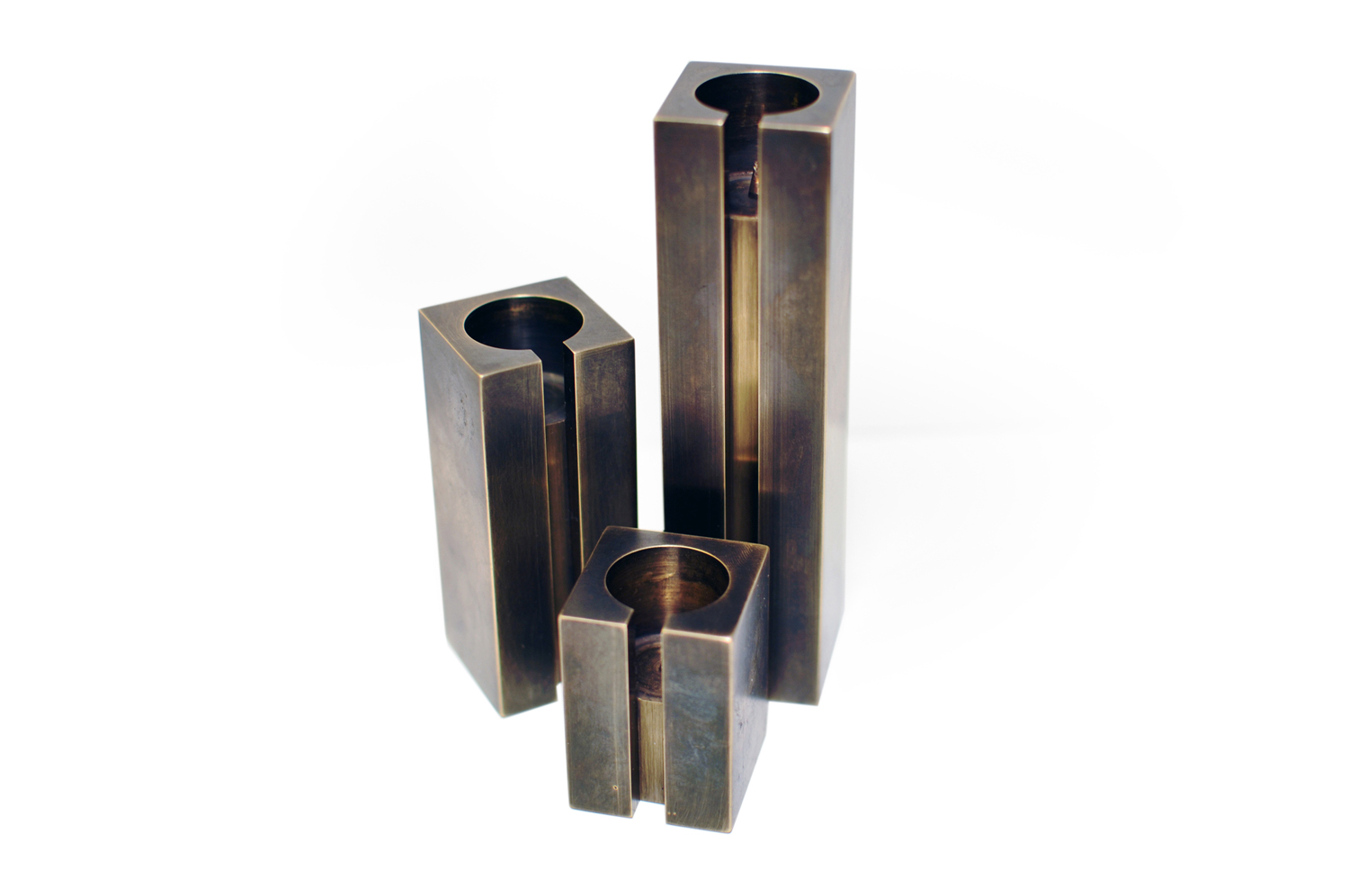 Photo 03 / Blackened Solid Brass Candle Stick Holder Set