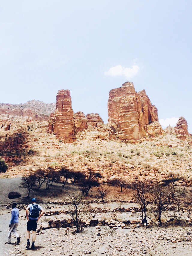 Abana Yamata is tucked in the 'V' of two the natural rock towers to the middle right.
