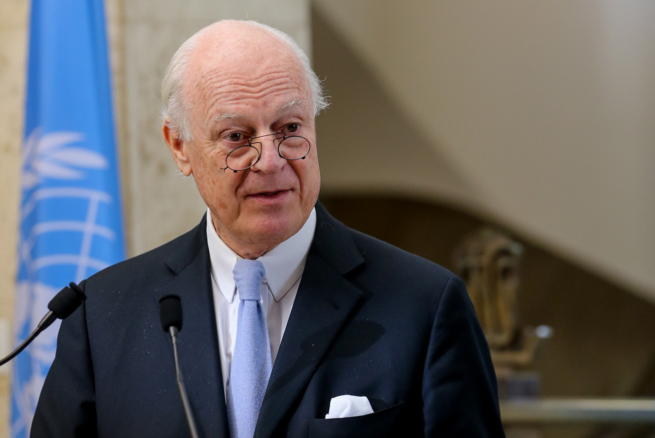 L’émissaire des Nations Unies pour la Syrie, Staffan de Mistura, vu par © Pierre-Michel Virot / 2016