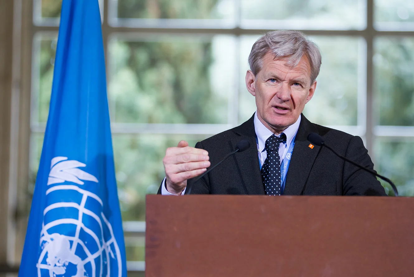 Jan Egeland, co-président de la task force humanitaire pour la Syrie. © UN Photo / Pierre Albouy / Genève, 7 avril 2016