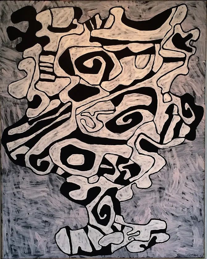 Jean Dubuffet, Le verre d'eau IV , 26 février 1967, vinyle sur toile, 162x130 cm.