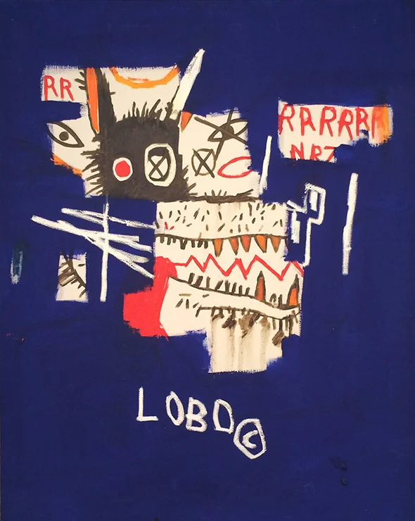 Jean-Michel Basquiat, Lobo , 1986, acrylique et craie grasse sur toile, 126,5x100,5 cm