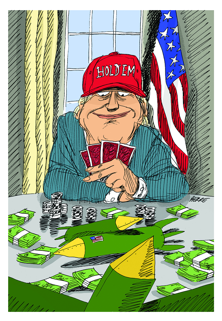 Donald Trump, roulette syrienne et poker coréen. © Pierre Dubois / Mai 2017