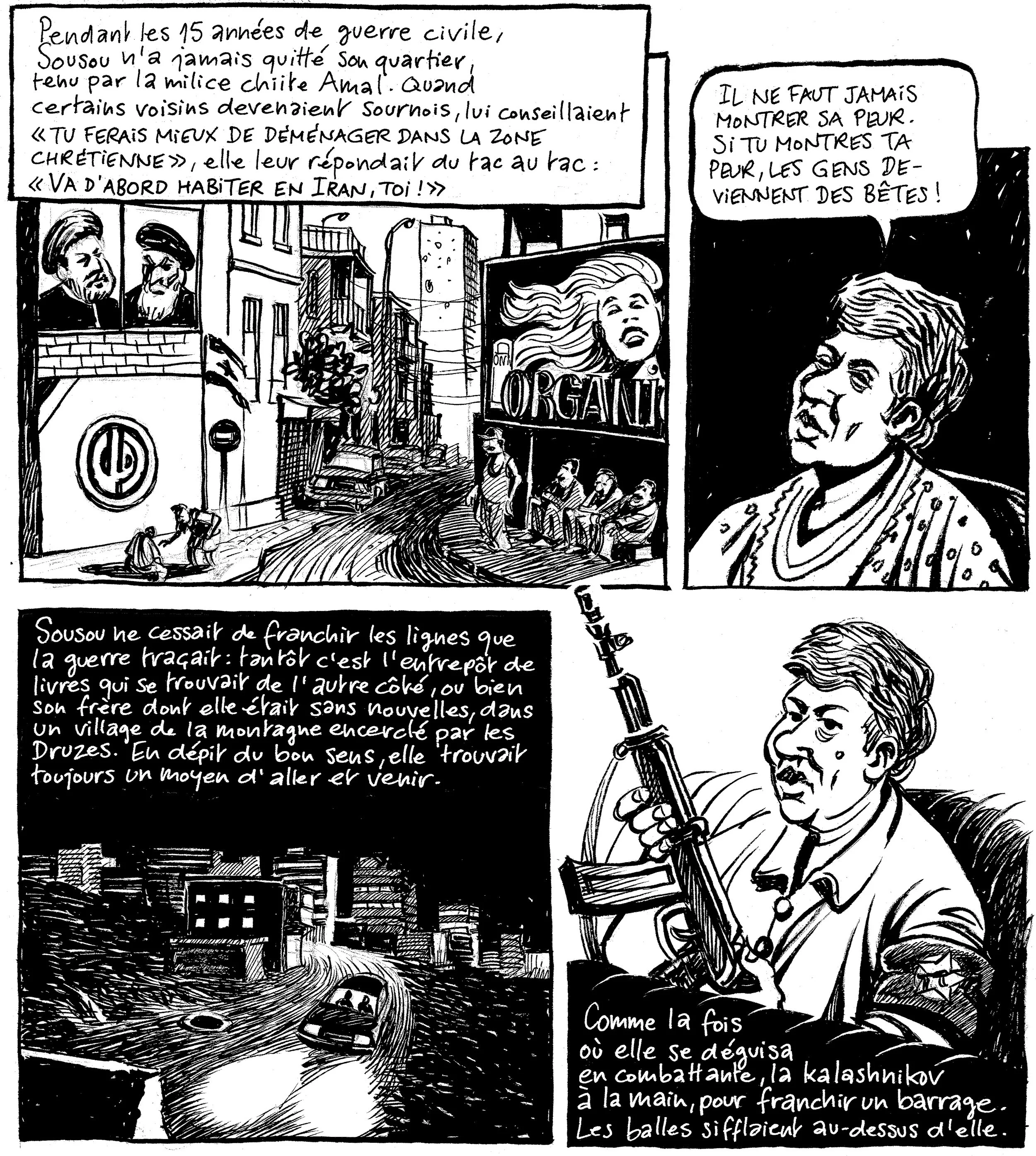 Planche de Ma tante de Beyrouth , une BD parue dans Le Temps en 2000. © Patrick Chappatte