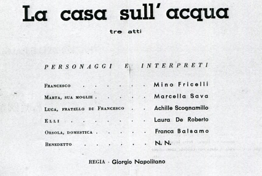 Giorgio Napolitano e il teatro, una vocazione precoce