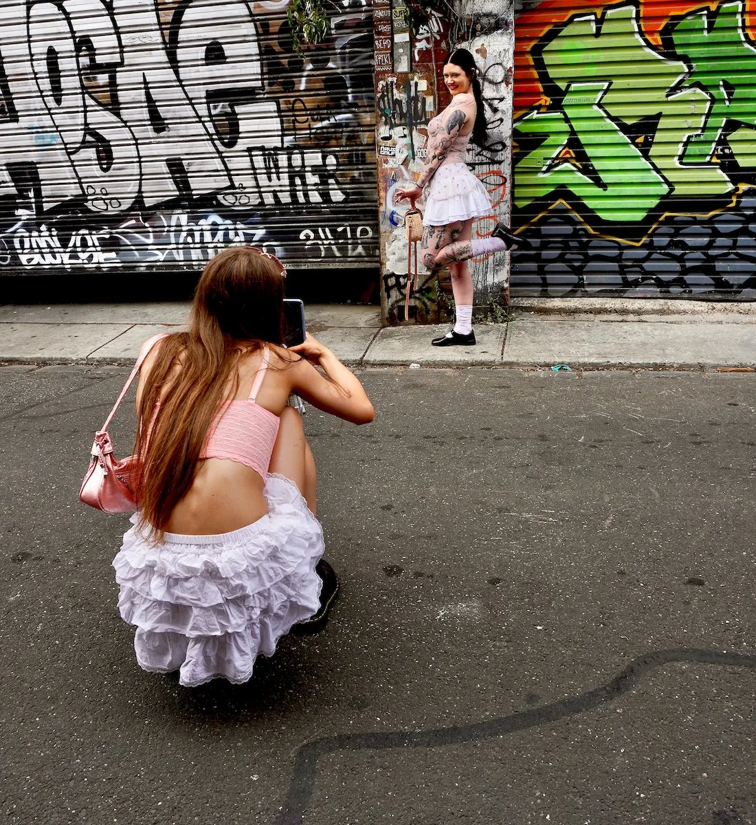  Teenage fashion shoot. 