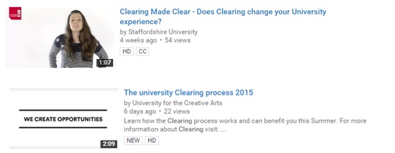 Examples of video clearing guides on YouTube