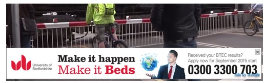Example of display banner on YouTube video