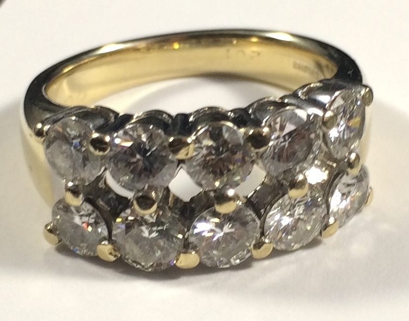 18ct 2 Row Diamond Ring ref - 974115 £3500c.jpg