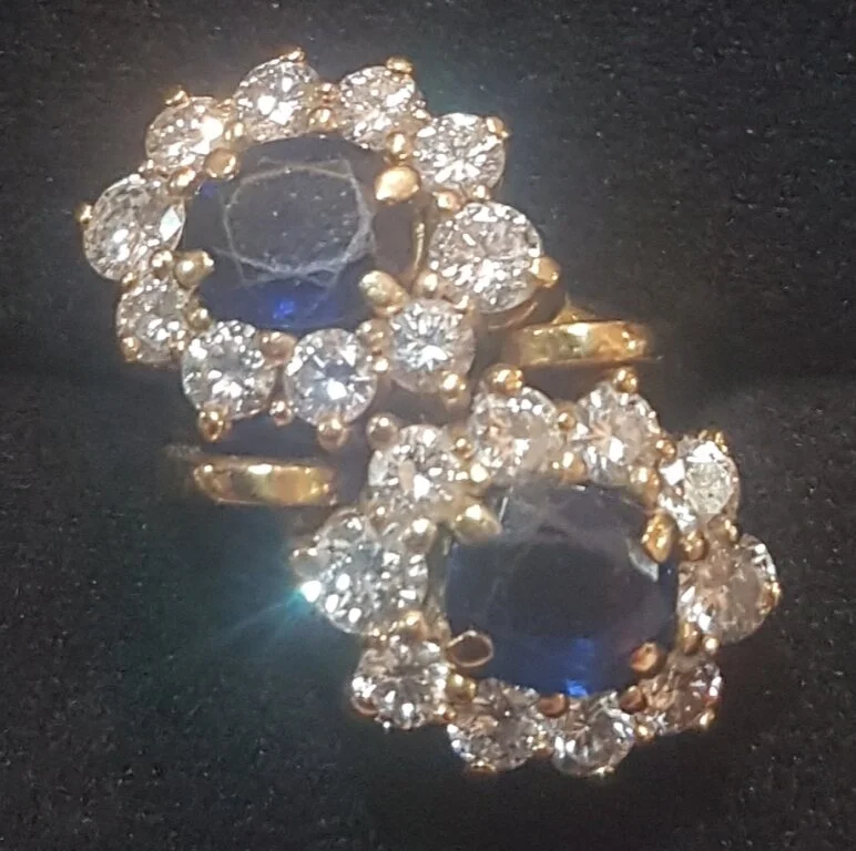 Yellow Gold Diamond & Sapphire Ring Diamond 2.40ct Sapphire 2.80ct £4499 Certificate .jpg