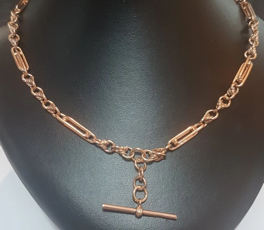 9ct Rose Gold Fancy T-bar Chain — Glasgow Pawnbroking