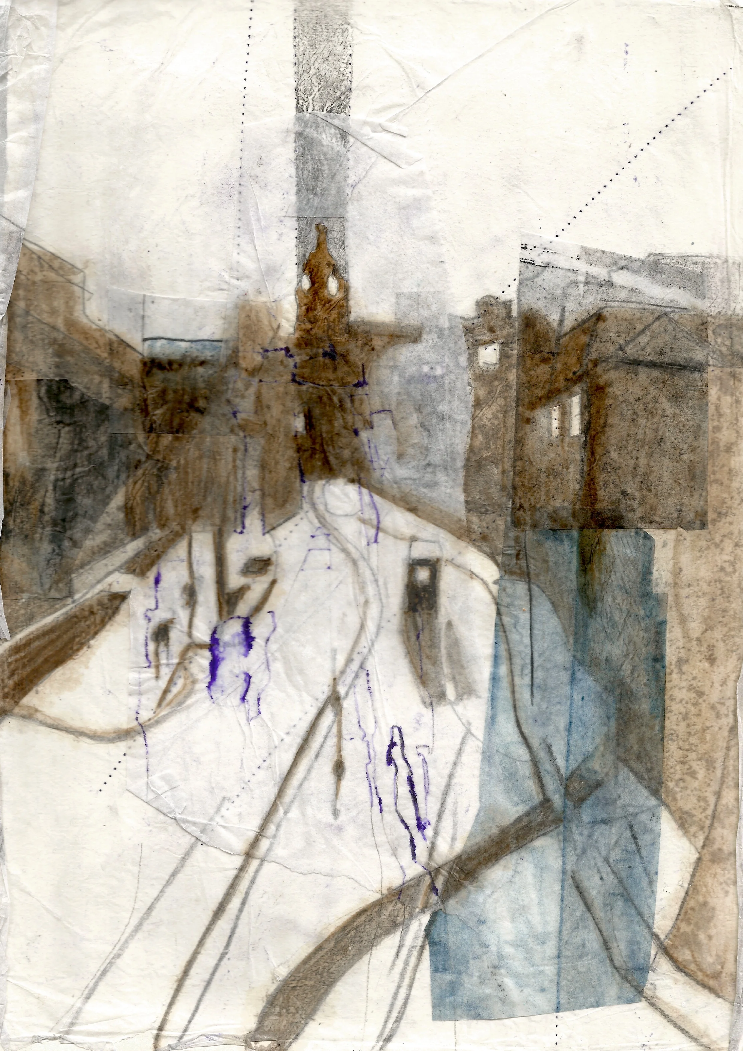 mixed media and collage on paper