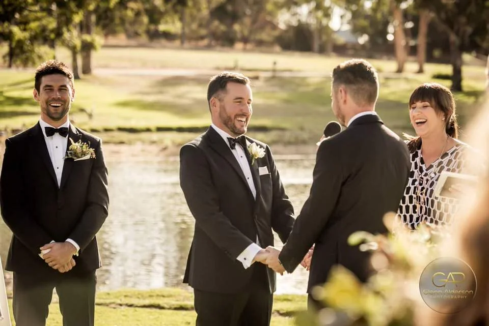 Chad and Gavin's wedding same-sex celebrant Camille Abbott