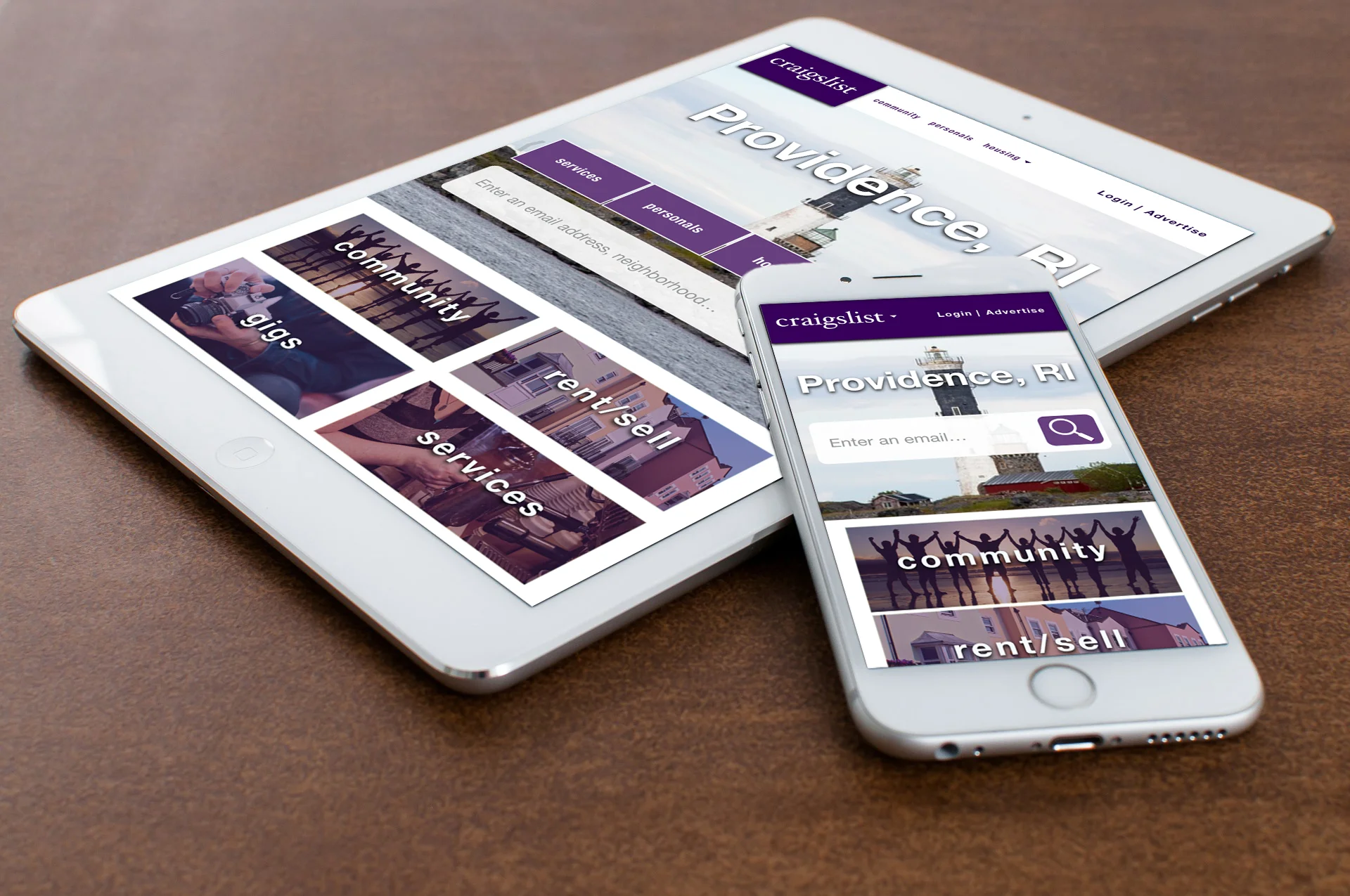Craigslist Reboot Mock-Up (Tablet & Mobile)