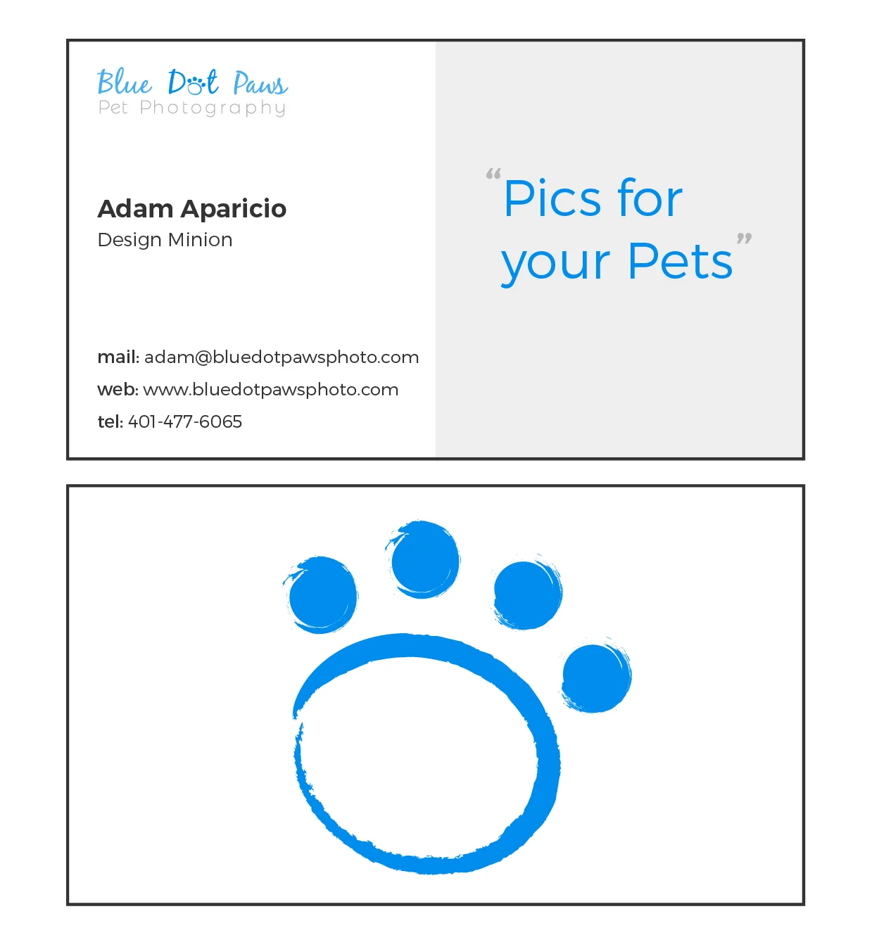Blue Dot Paws Business Card