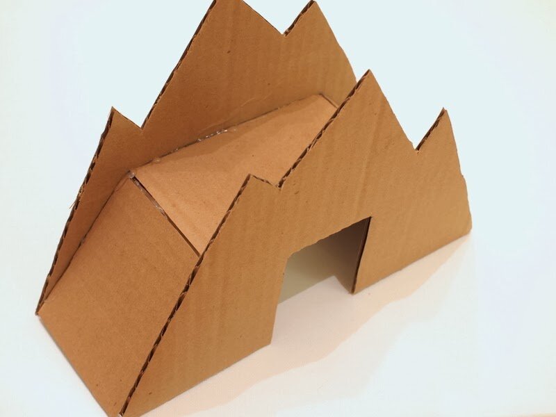 3 Cardboard Car and Train Mountain Bridge Craft DIY.JPG