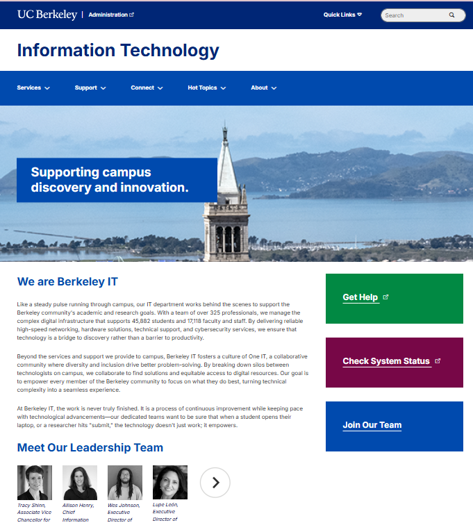 Berkeley IT Website Redesign 2026