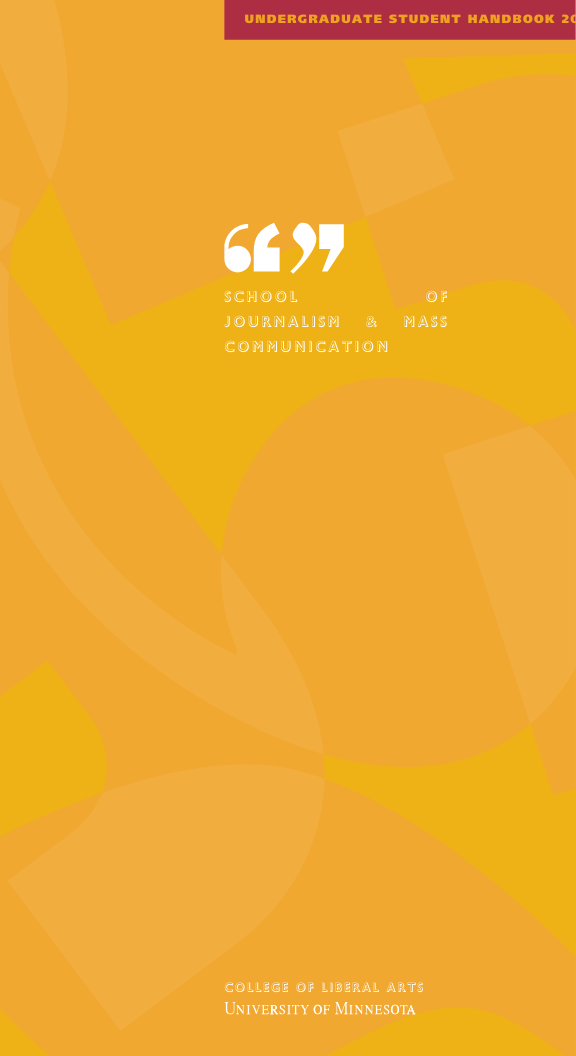 SJMC Undergraduate Handbook cover