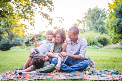 Megan with her husband and two sons