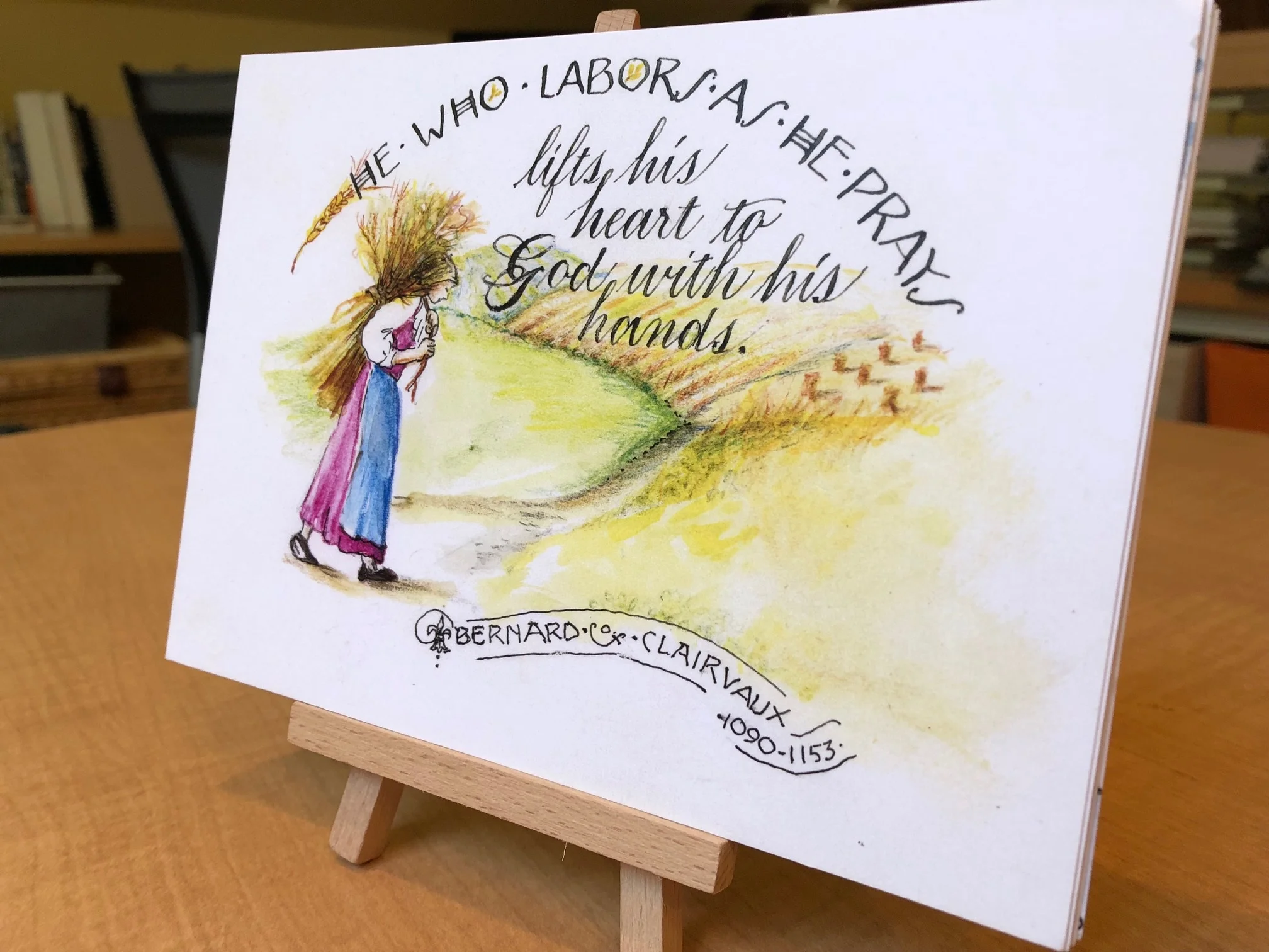 14 5x7 cards feature the quotes by Vintage Sinner-Saints + a display easel