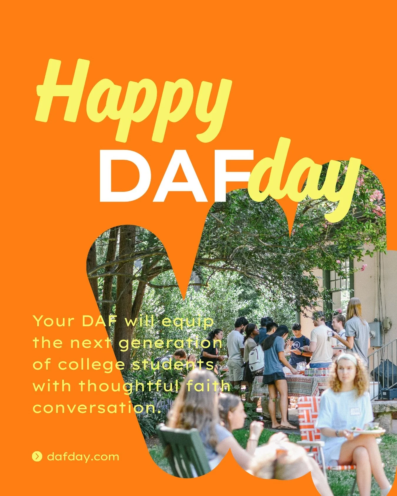 Happy DAFDay! Your Donor-Advised Fund can help fuel faith conversations on Grounds, allow us to offer a home away from home, and prepare students with lasting faith practices. Learn more with @dafdayofficial!