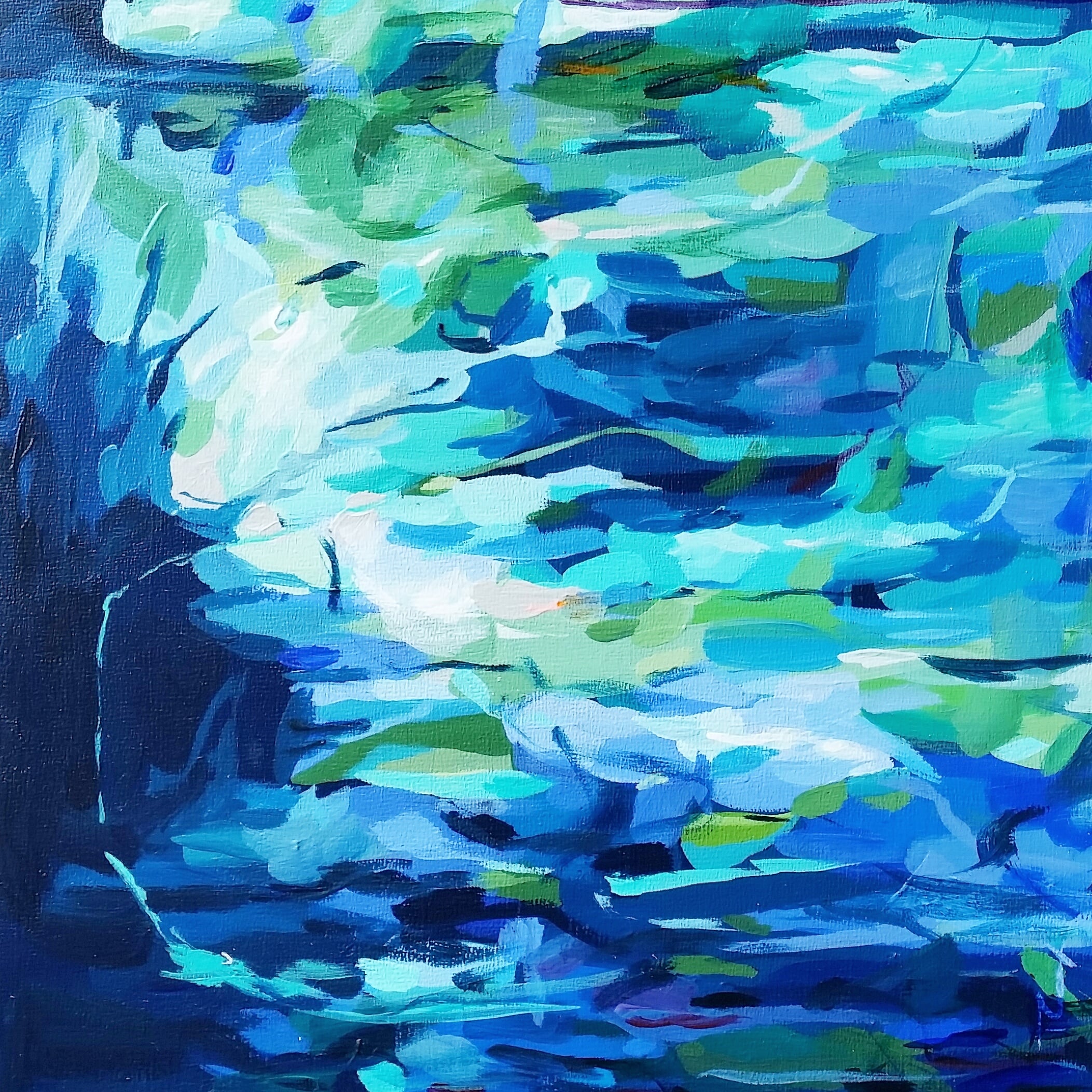 unmapped, 8 x 8 acrylic on panel. 