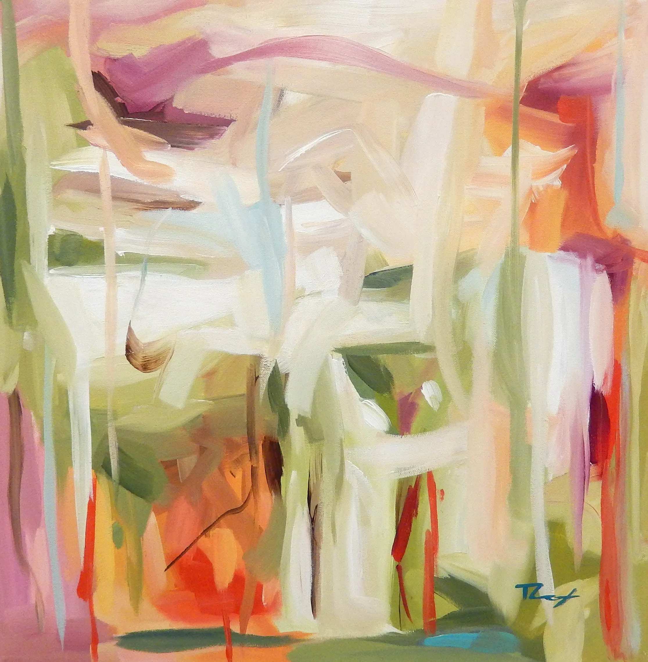 organic edge, 16 x 16 acrylic on canvas