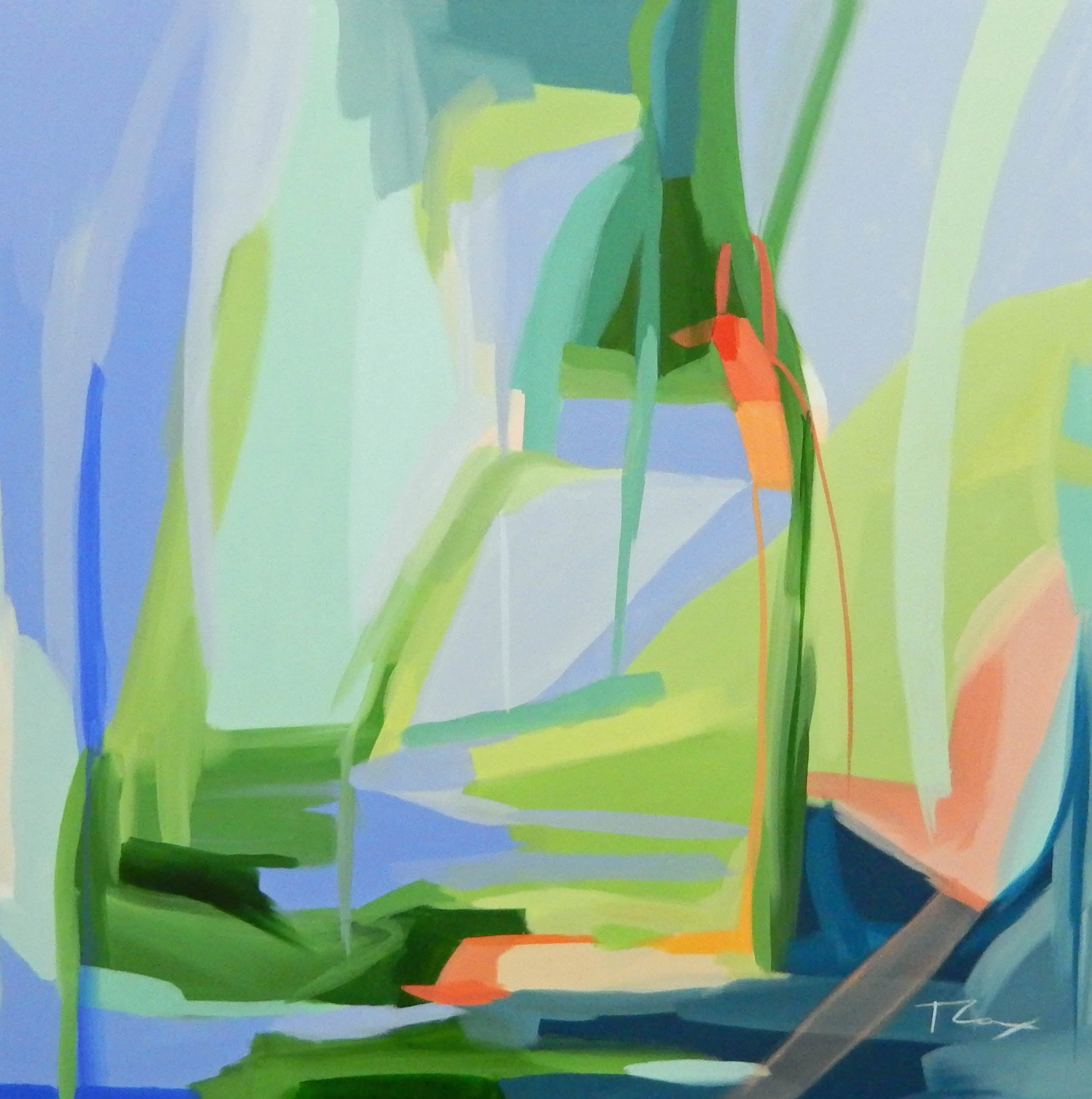 near the water, 24 x 24 acrylic on canvas