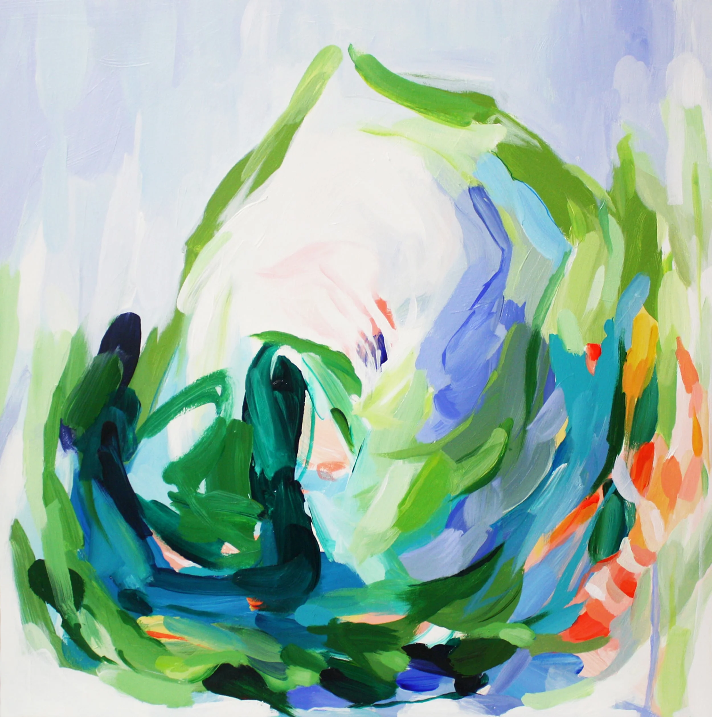 swim, 16 x 16 acrylic on panel