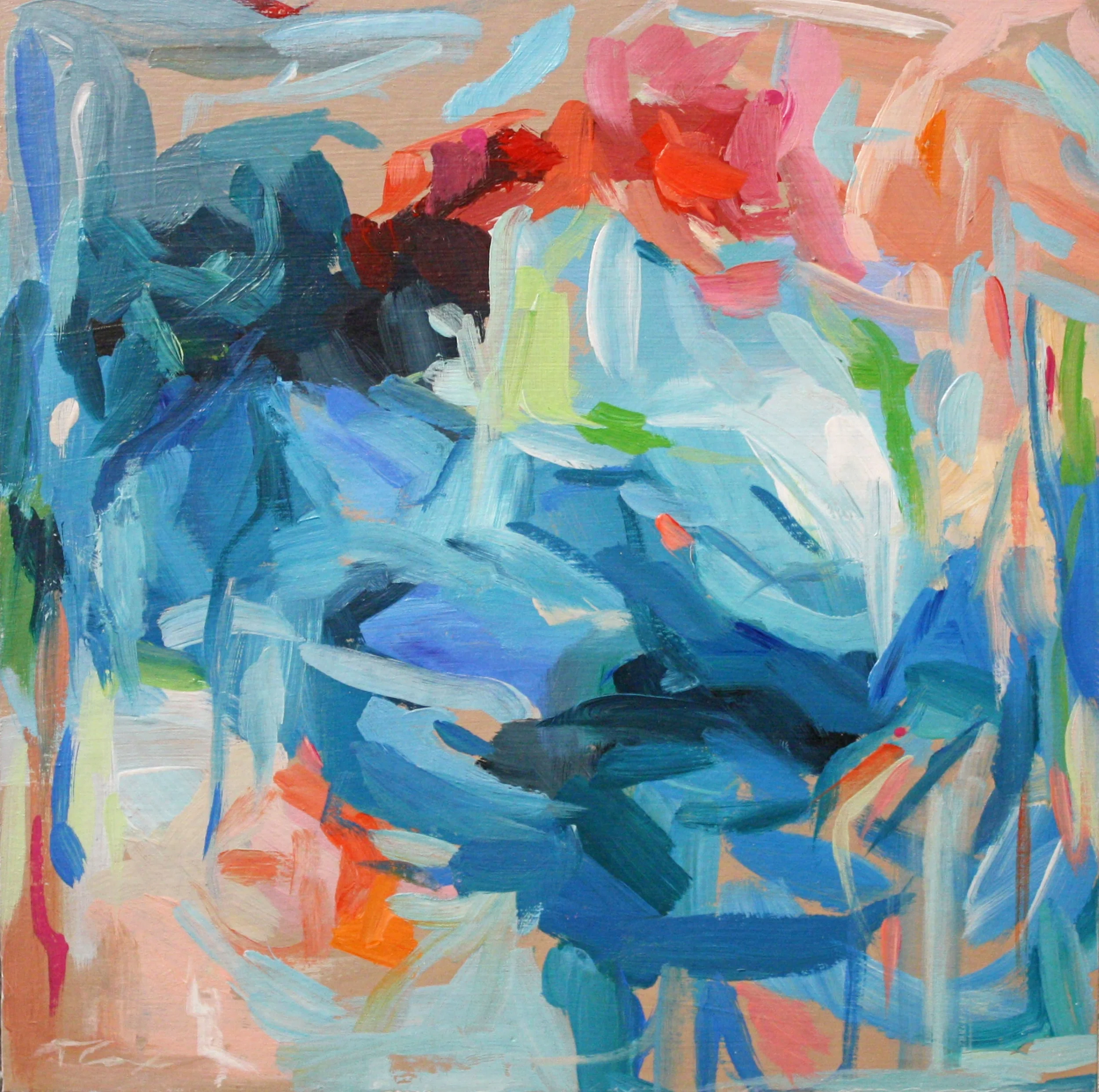 hidden hands, 8 x 8 acrylic on panel