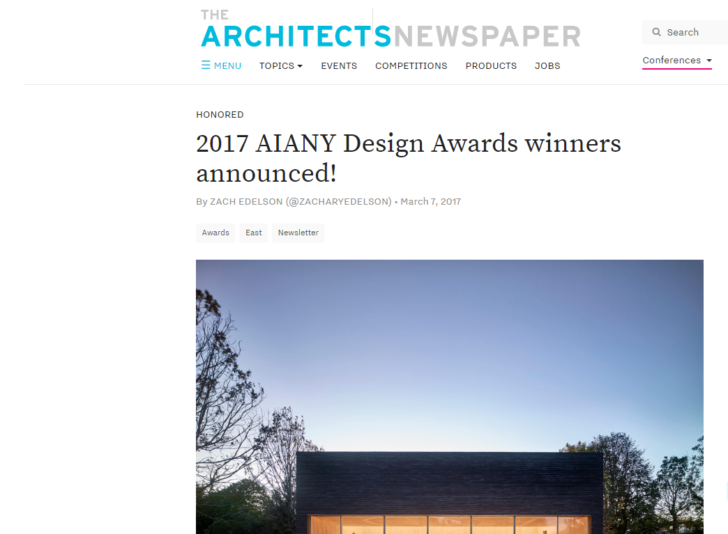 2017 AIANY Design Awards winners announced! THE ARCHITECTS NEWSPAPER. Zach Edelson.