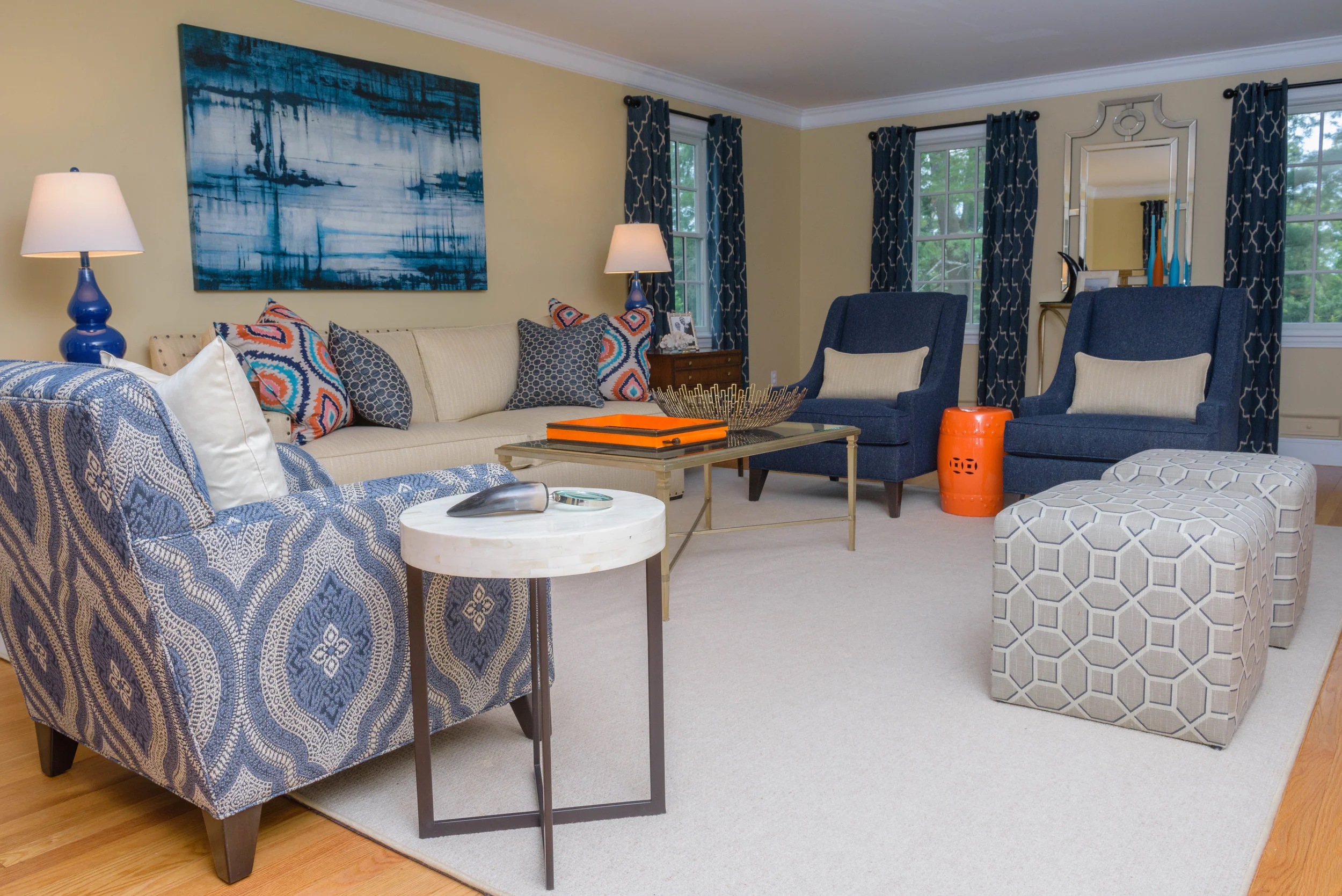 Living Room Interior Design - Andover, MA