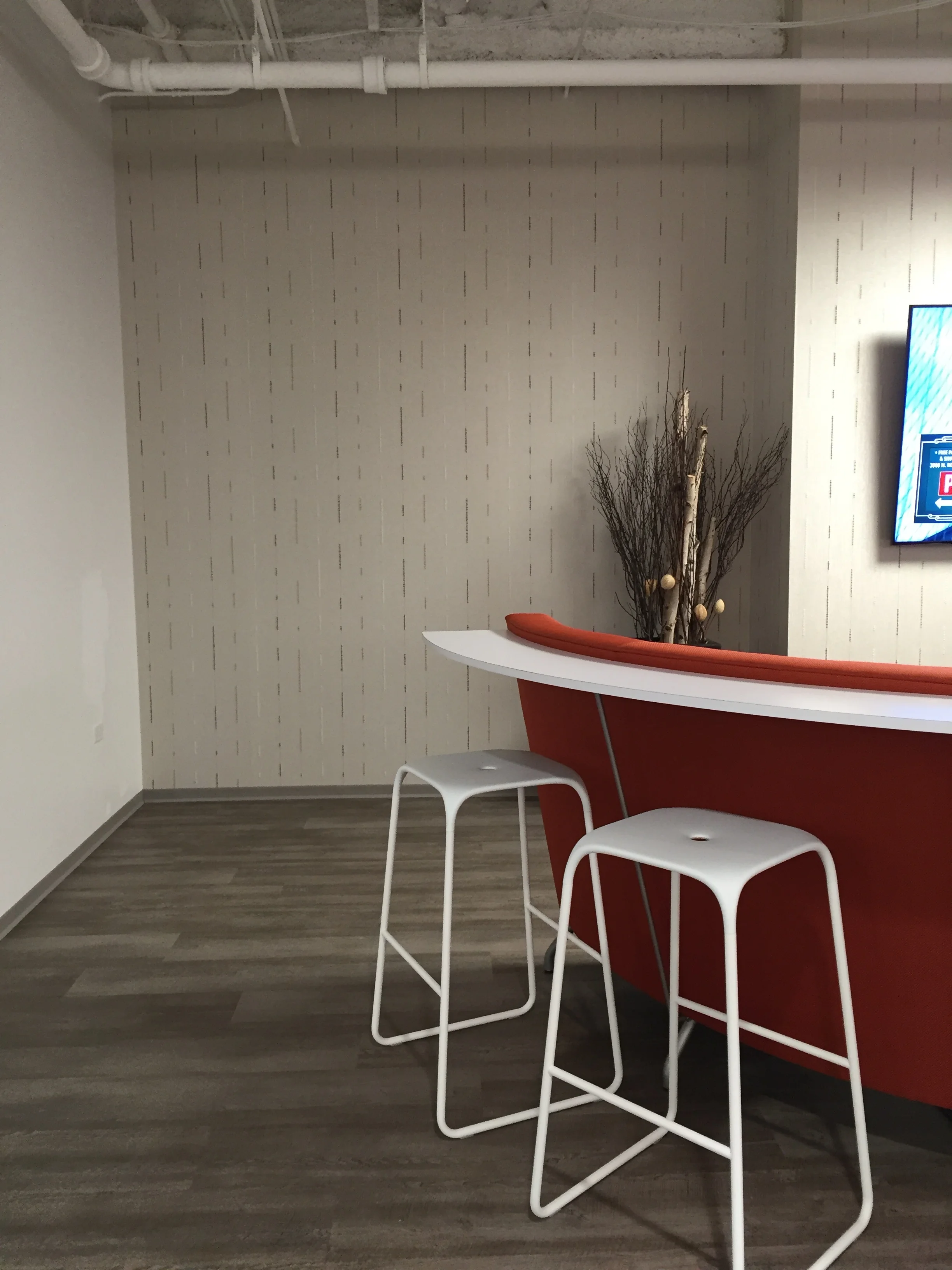 Lounge Seating Area - Fabric Wallpaper Detail