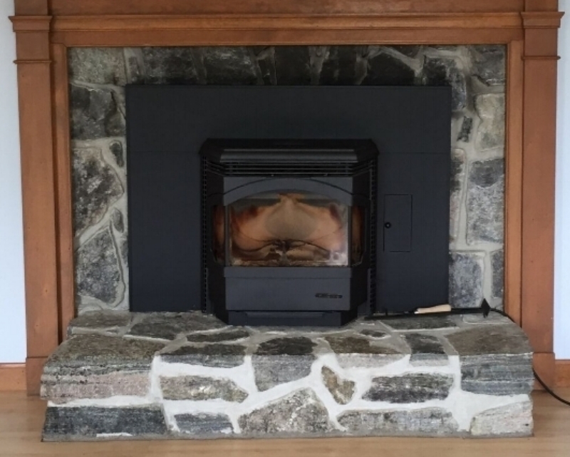 BEFORE - Fireplace in Living Room with Pellet Insert