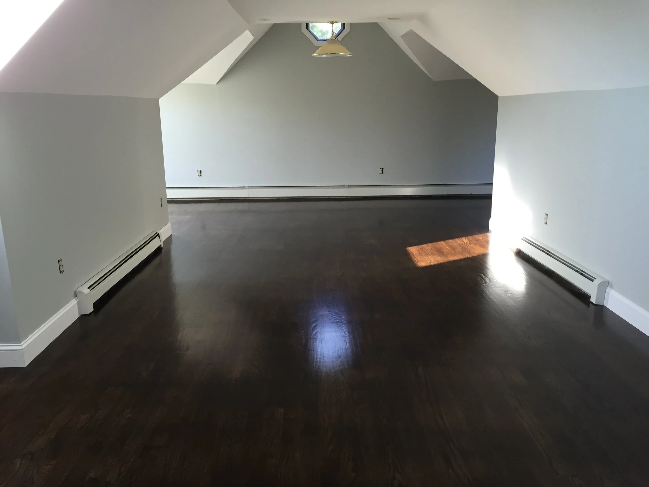 FINISHED - Red Oak - 3 coats of Minwax Jacobean 2750 with Satin Poly & New Baseboard