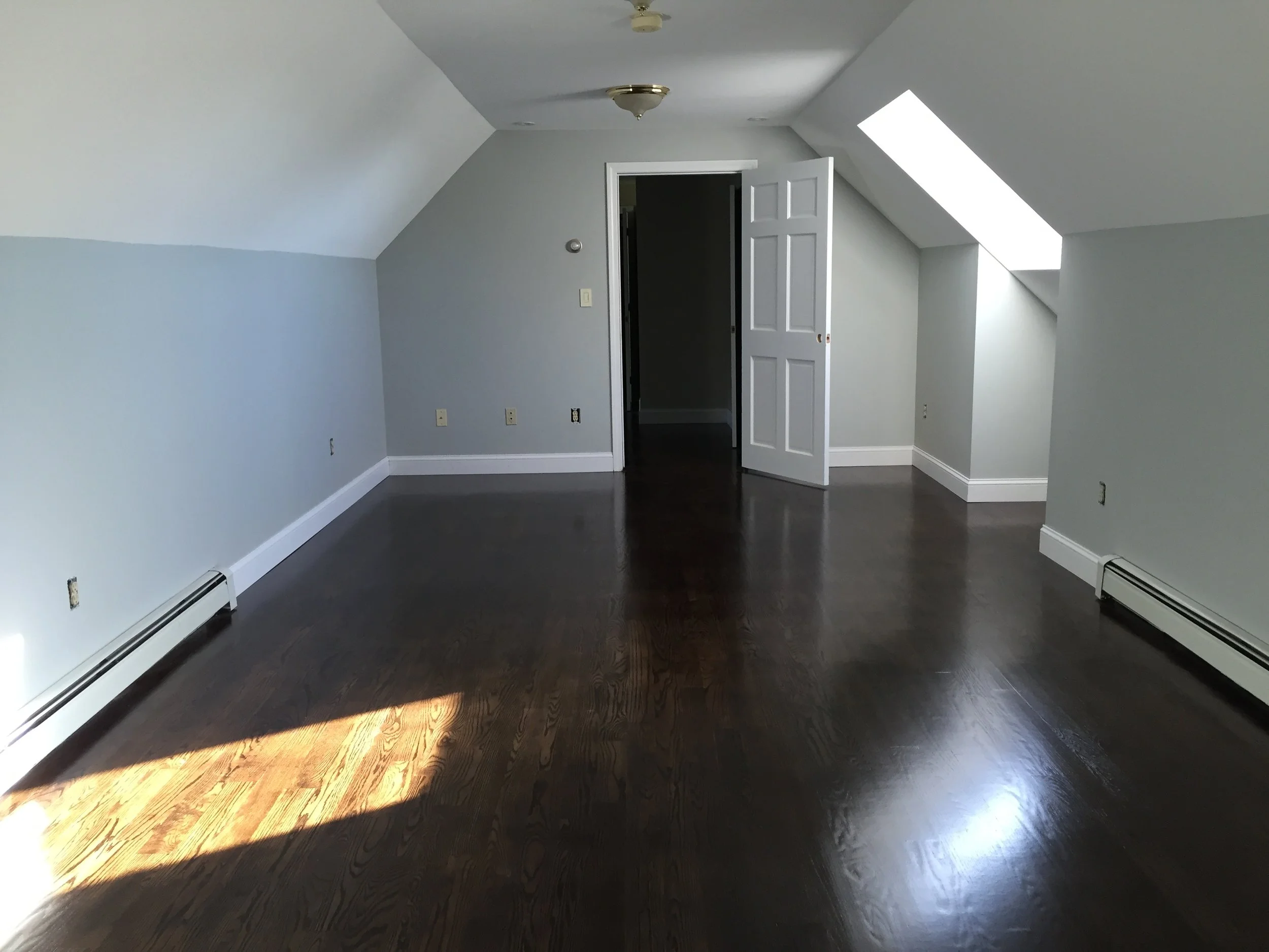FINISHED - Red Oak - 3 coats of Minwax Jacobean 2750 with Satin Poly & New Baseboard