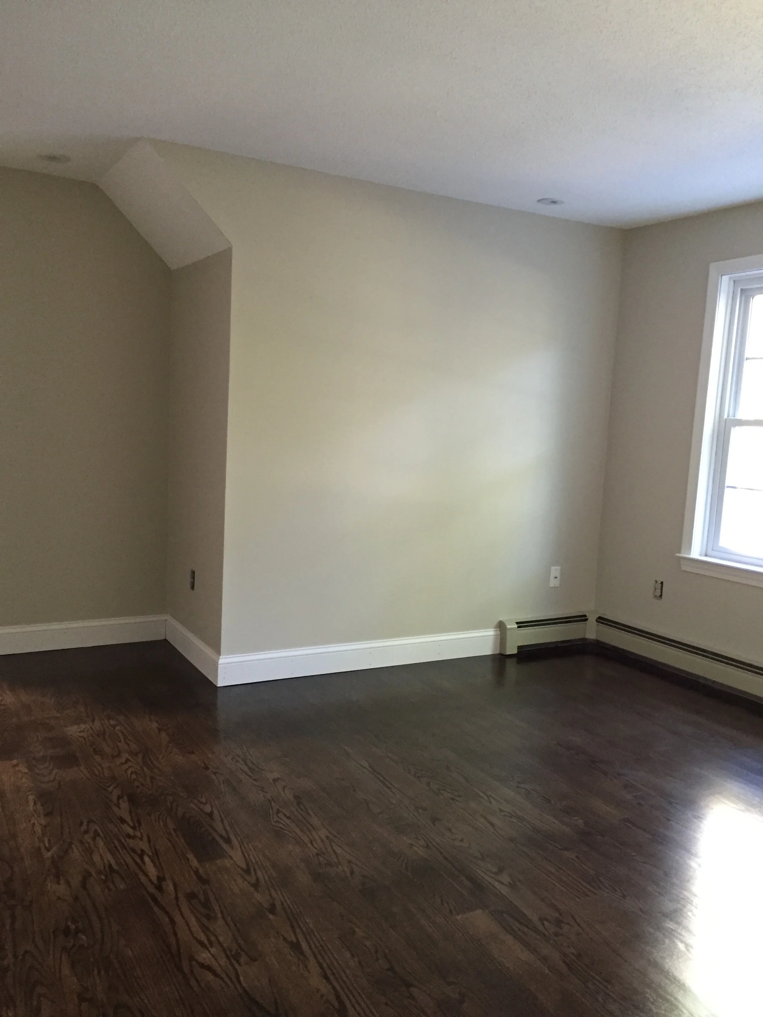 FINISHED BEDROOM - Red Oak - 3 coats of Minwax Jacobean 2750 with Satin Poly & New Baseboard