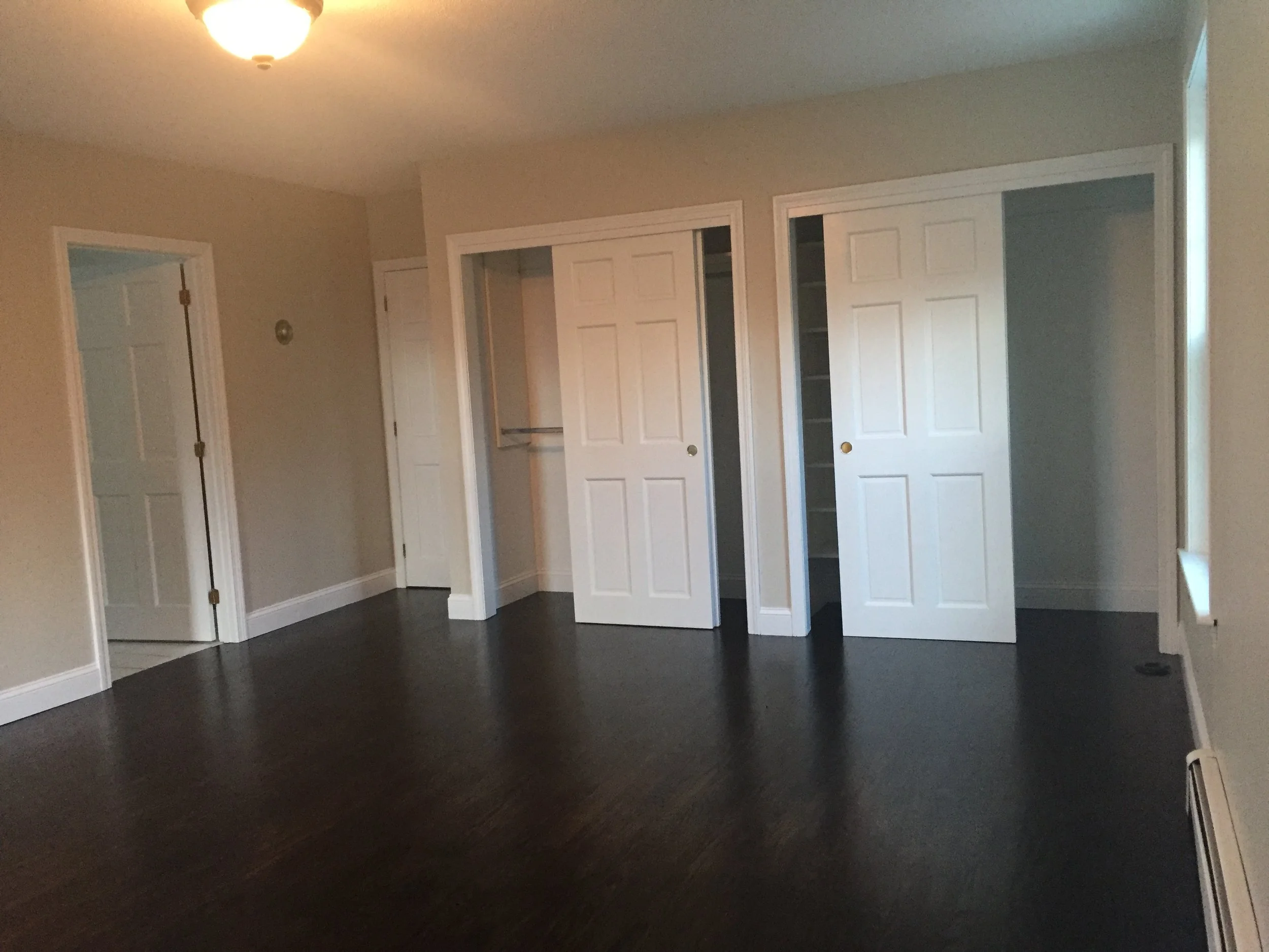 Master Bedroom - FINISHED - Red Oak - 3 coats of Minwax Jacobean 2750 with Satin Poly & New Baseboard