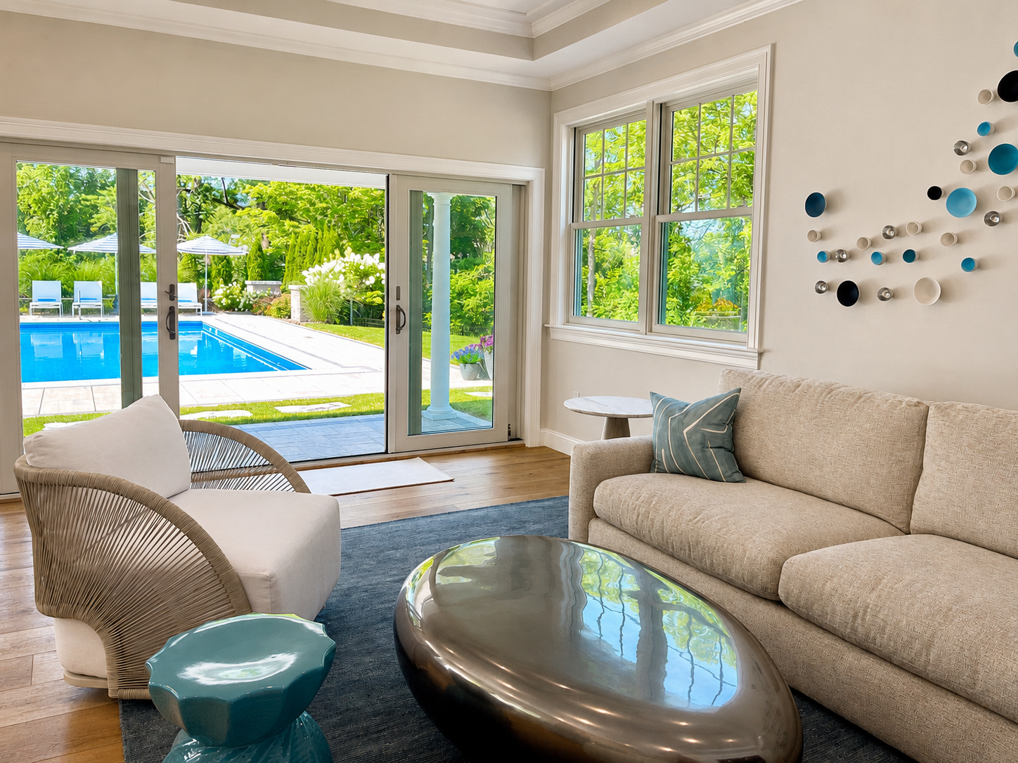 Interior photo of Pool House Interior Design Sitting Area