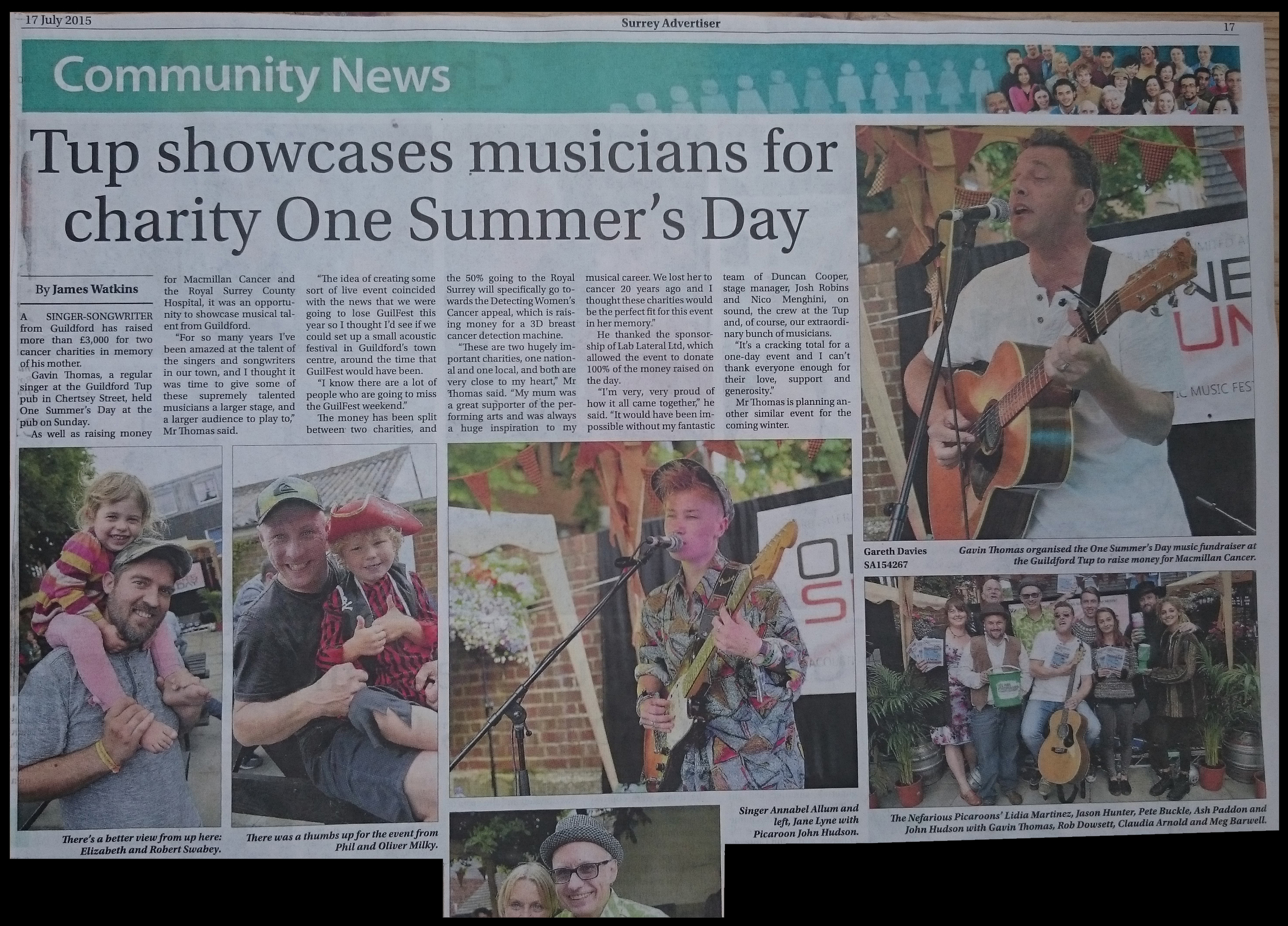 Review of OSD '15 in The Surrey Advertiser 17th July 2015