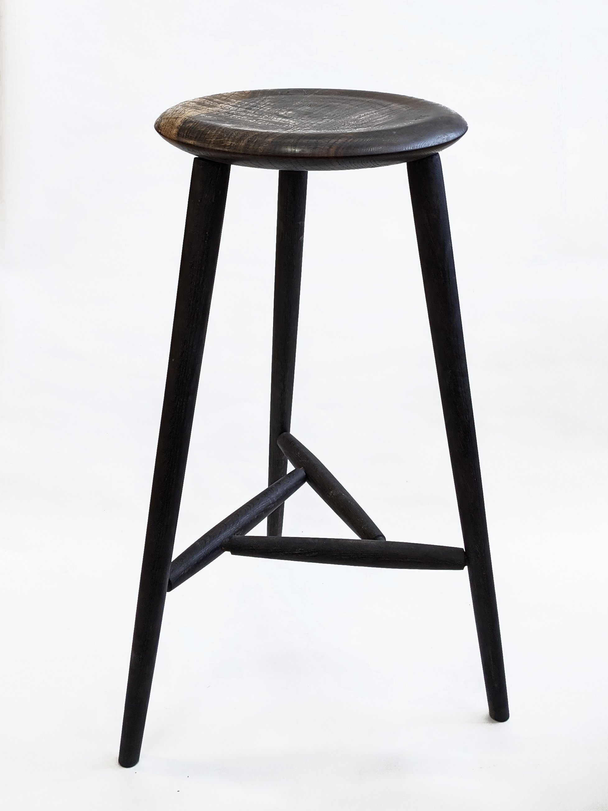  ebonized oak stool 
