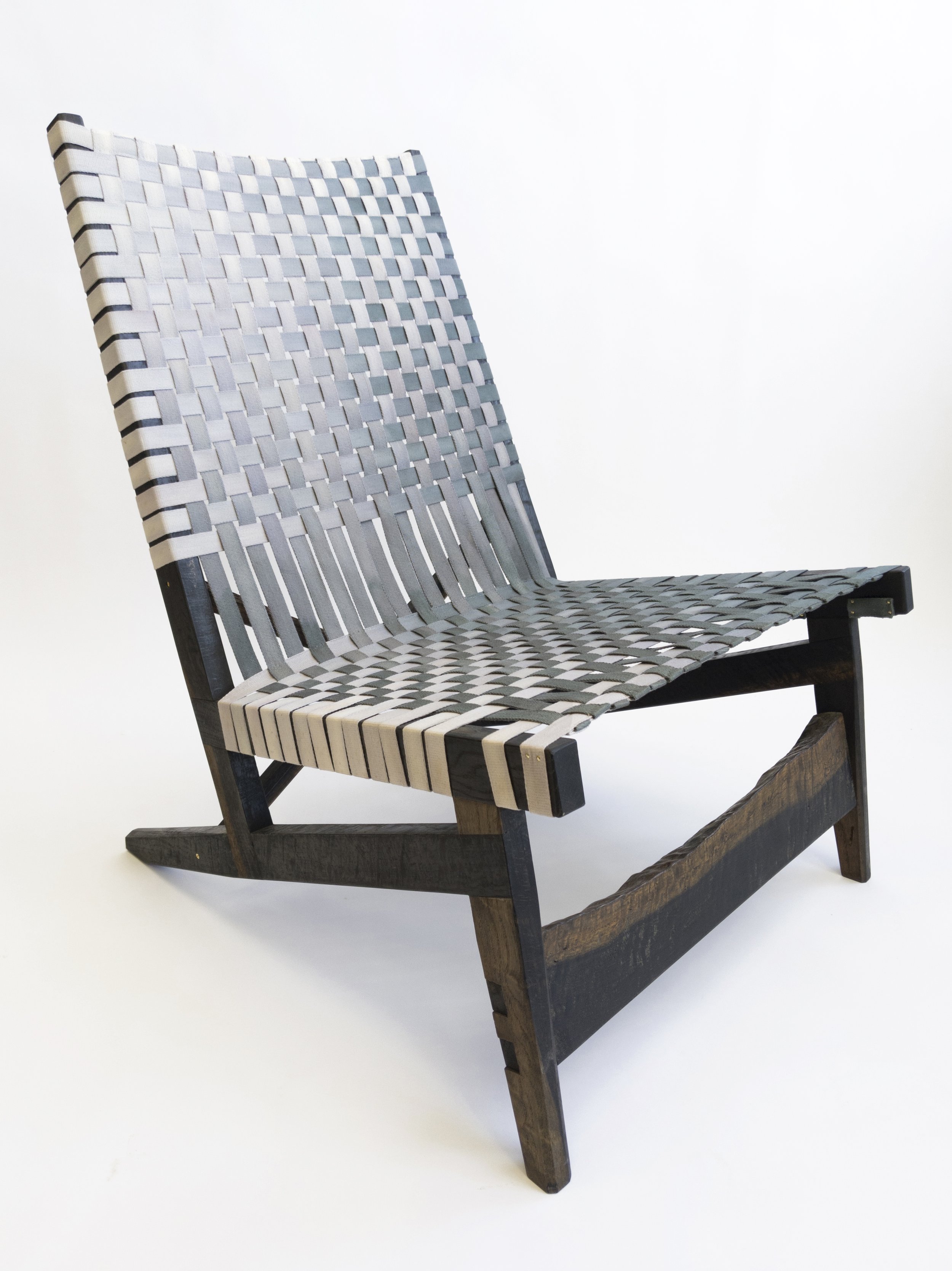  woven ebonized oak chair   