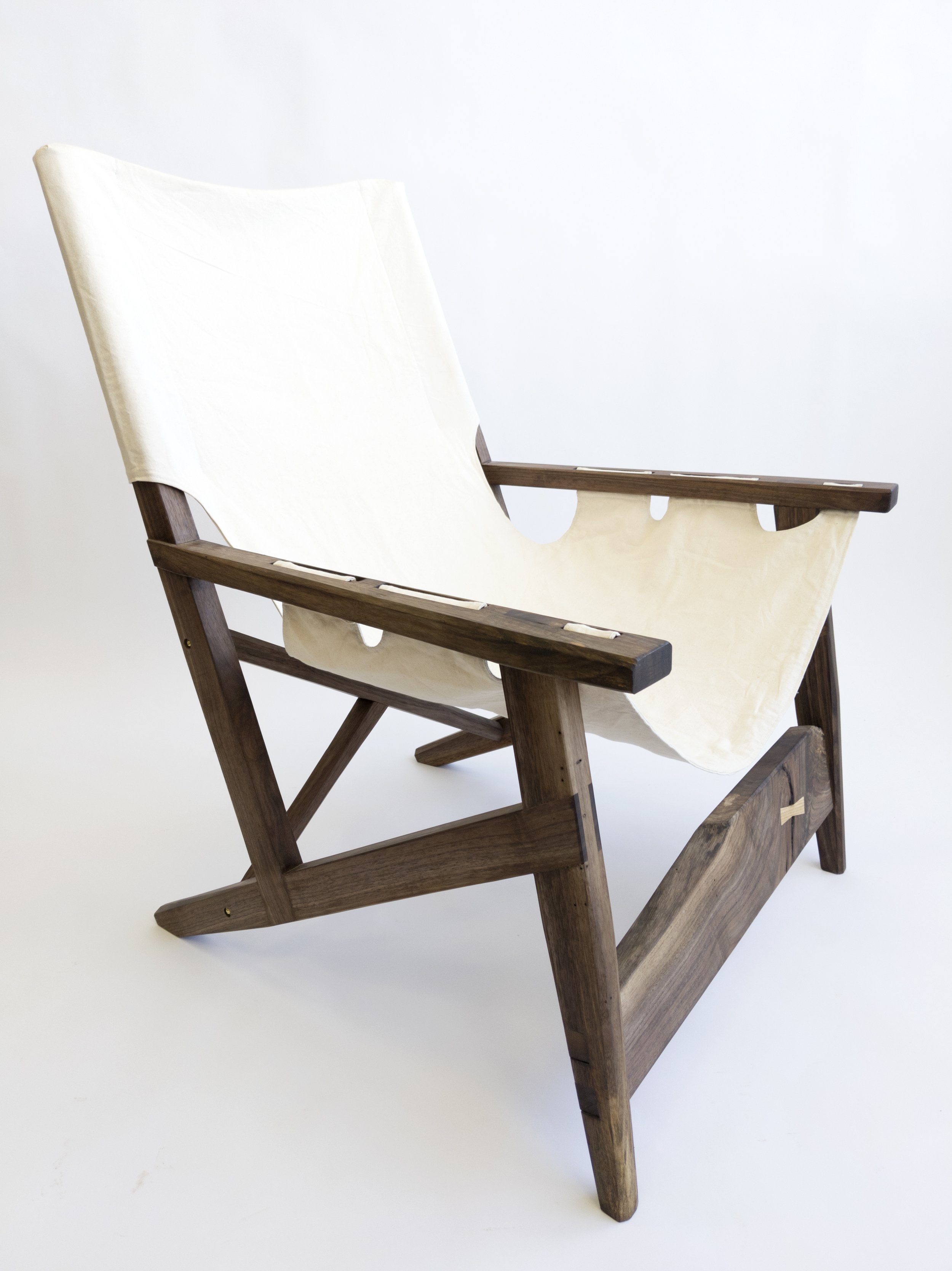  organic cotton and black walnut sling chair 