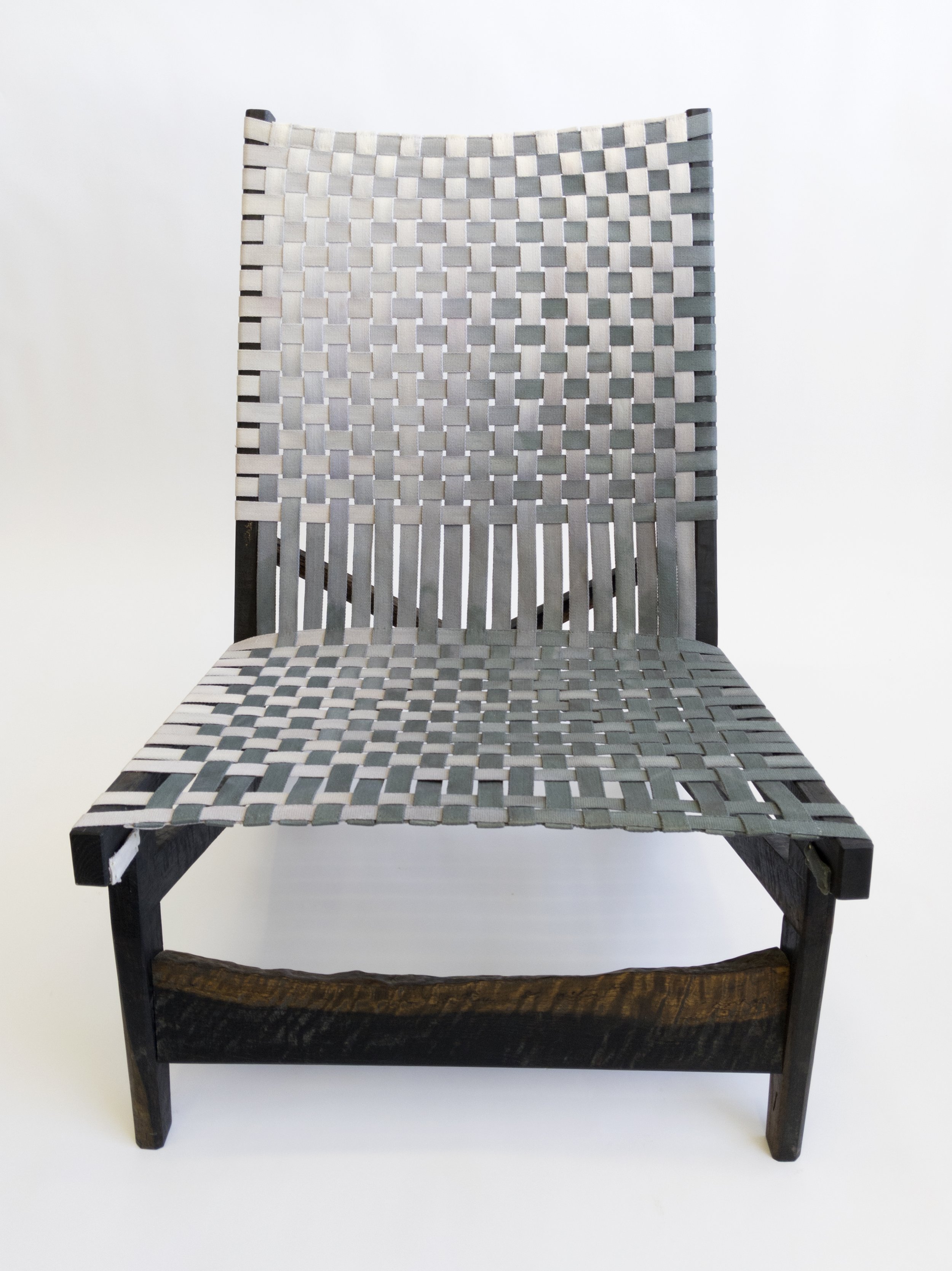  woven ebonized oak chair 